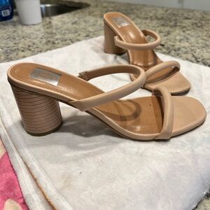 Dolce Vita Nude Strappy Block Heels Sandals